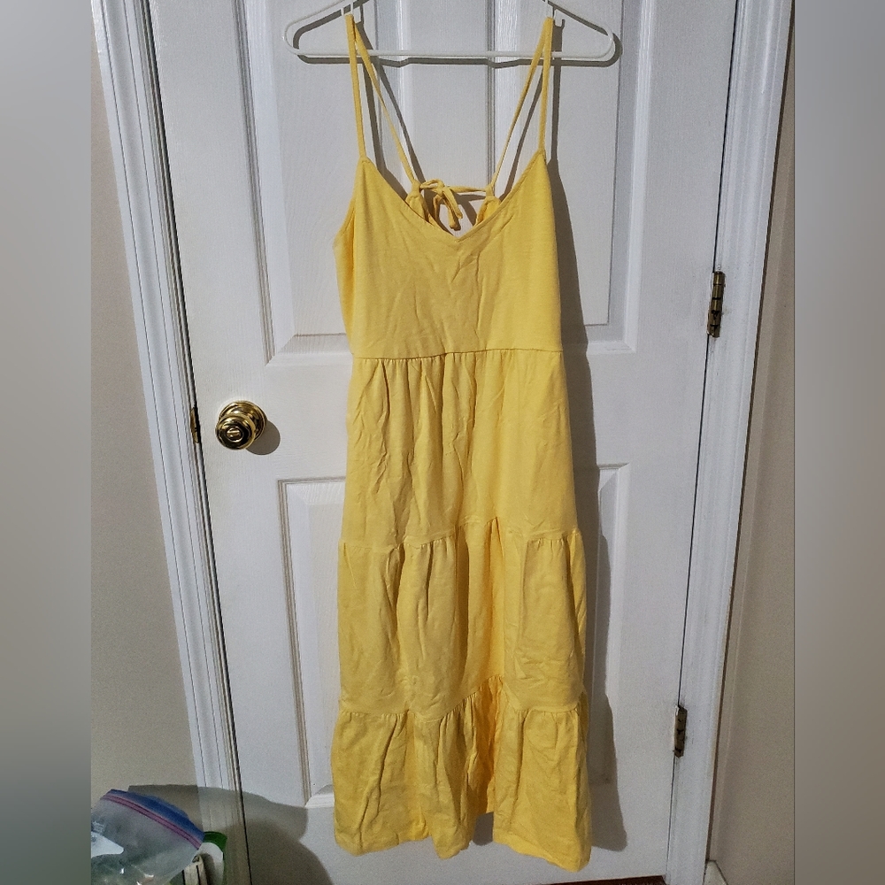 Old Navy Tie-Back Tiered Midi Cami Swing Dress